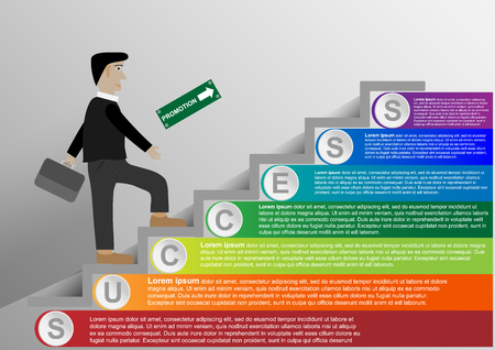 Business infographic template with color stepのイラスト素材
