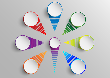 Concept and idea circle infographic with fire flower shape. Vector EPS10のイラスト素材