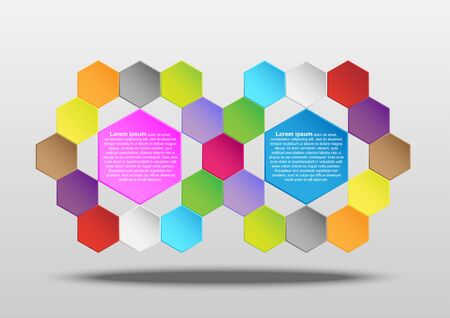 concept and idea two group hexagonal infographic. Vector EPS10のイラスト素材