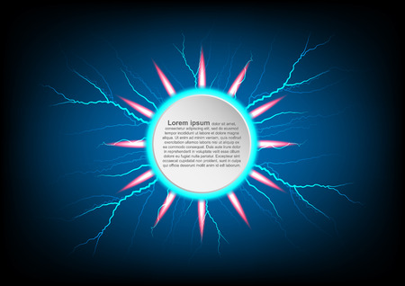 Abstract background circle with color radial and thunderbolt. Vector EPS10のイラスト素材