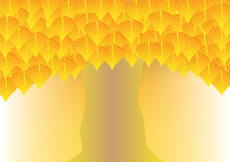 Concept and idea golden tree on yellow background. vector EPS10のイラスト素材