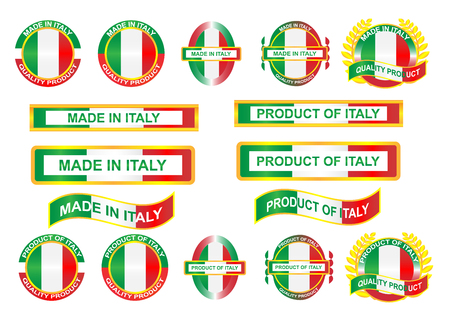 Icon and country logo infographic. Made in Italy. Vector EPS10のイラスト素材