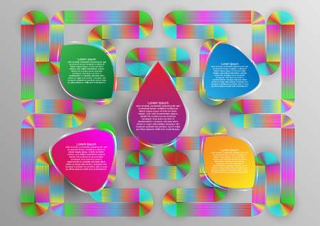 Concept and idea color shape infographic template with abstract line background. Vector EPS10のイラスト素材