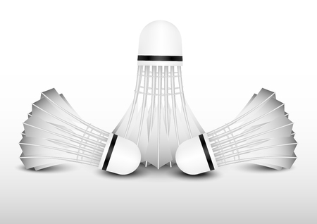White shuttlecock on white background, Sport object, vector EPS10のイラスト素材