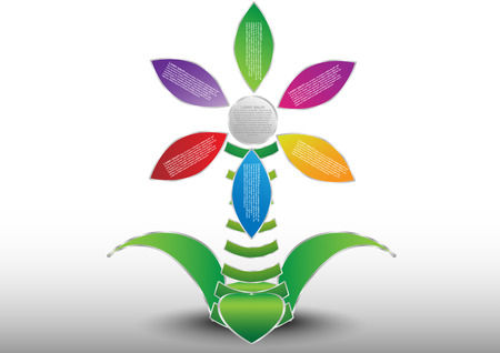Concept and idea infographic template with flower shape. Vector EPS10のイラスト素材