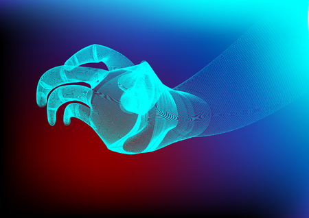 Concept and idea human hand with line and texture with lighting background. Vector EPS10のイラスト素材