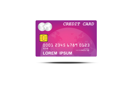 Concept and idea chip credit card with world map background. Personal card for customer paying and service. Vector EPS10のイラスト素材