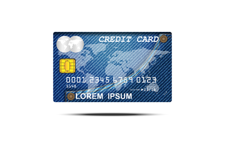 Concept and idea chip credit card with world map background. Personal card for customer paying and service. Vector EPS10のイラスト素材
