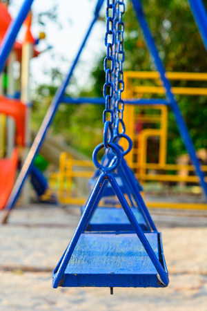 Playground in a park for children relax and funの写真素材