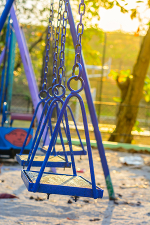 Playground in a park for children relax and funの写真素材