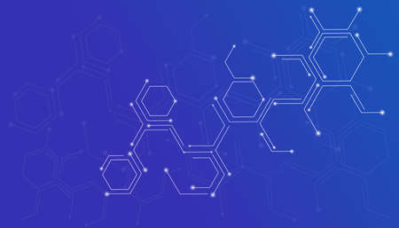 Abstract lines and dots connect the background. Digital data connection technology and big data concept.のイラスト素材