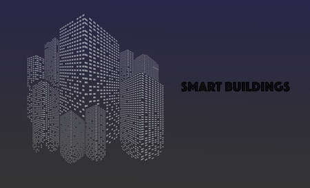 Smart building concept design for city illustration. Graphic concept for your design.のイラスト素材
