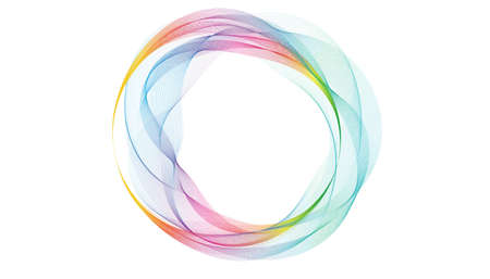 Abstract Lines in Circle Form, Design element, Geometric shape, Striped border frame for image, Technology round Logoのイラスト素材