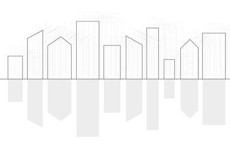 Vector silhouette of city buildingsのイラスト素材
