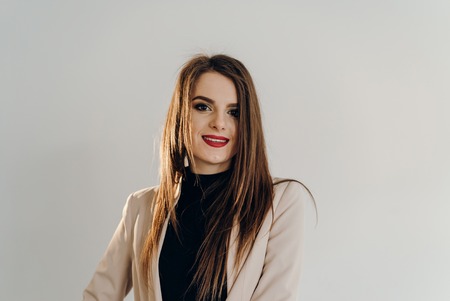 A photo of beautiful girl is in fashion style, glamour
