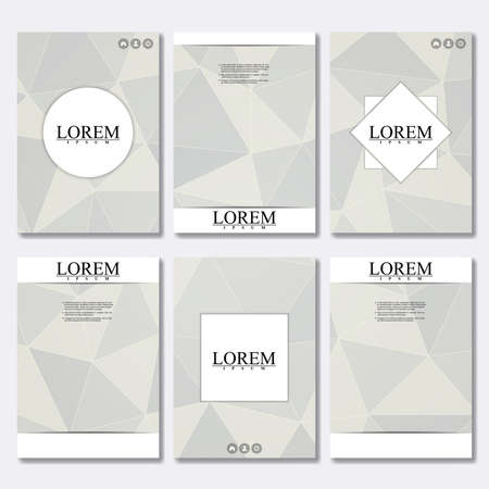 Vector brochure template, flyer, cover magazine in A4 size. Business abstract background with triangles. Vector design illustration.のイラスト素材