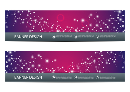 Abstract banner design, dna molecule structure background.のイラスト素材