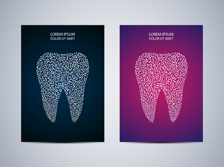 Cover or poster design with tooth background, vector illustrationのイラスト素材