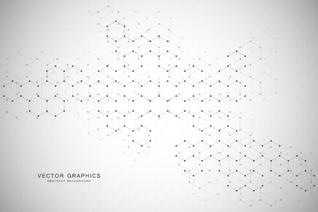 Abstract medical background with molecules structureのイラスト素材
