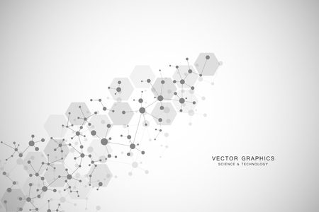 Molecular structure background. Abstract background with molecule DNA.のイラスト素材