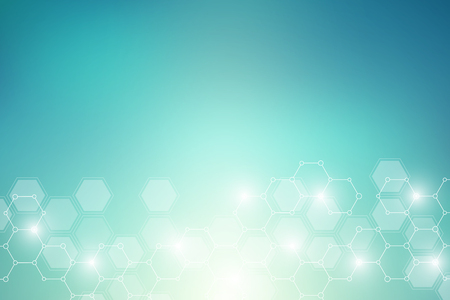 Molecular structure background. Abstract background with molecule DNA. Geometric shape with hexagons.のイラスト素材