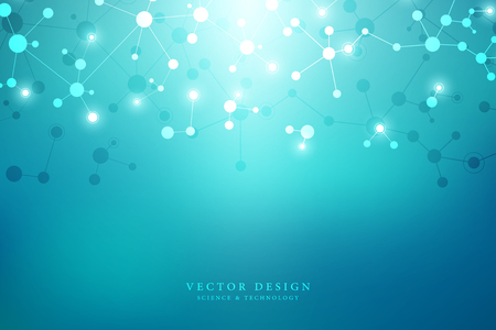 Molecular structure background. Abstract background with molecule DNA. Medical, science and digital technology with connected lines and dots.のイラスト素材