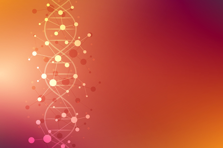 DNA strand and molecular structure. Genetic engineering or laboratory research. Background texture for medical or scientific and technological design. Vector illustrationのイラスト素材