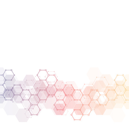 Geometric background texture with molecular structures and chemical engineering. Abstract background...