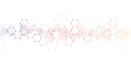 Geometric background texture with molecular structures and chemical engineering. Abstract background...