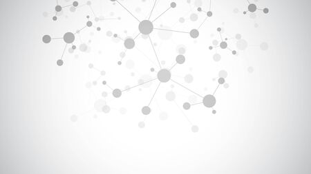 Abstract background of molecules. Molecular structures or DNA strand, genetic engineering, neural network, innovation technology, scientific research. Technological, science and medicine concept.のイラスト素材