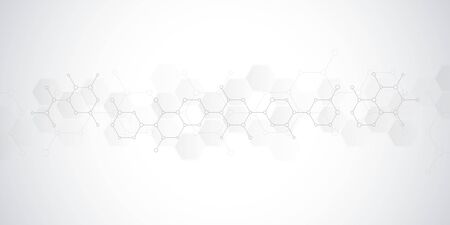 Abstract background of science and innovation technology. Technical background with molecular structures and chemical engineering.のイラスト素材