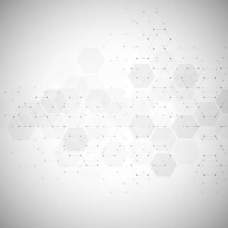 Abstract technology or medical background with hexagons shape pattern. Concepts and ideas for healthcare technology, innovation medicine, health, science and research.のイラスト素材
