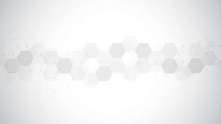 Abstract technology or medical background with hexagons shape pattern. Concepts and ideas for healthcare technology, innovation medicine, health, science and researchのイラスト素材