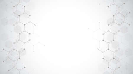 Abstract background of molecules. Molecular structures or chemical engineering, genetic research,...