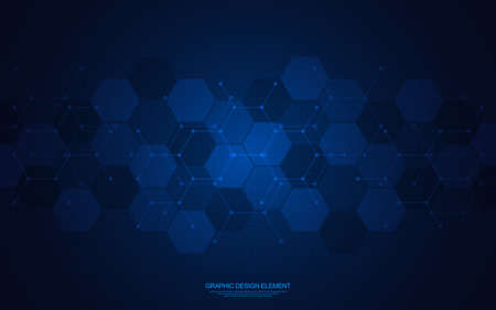 Geometric abstract background of innovation technology concept. Hexagon pattern, molecular...