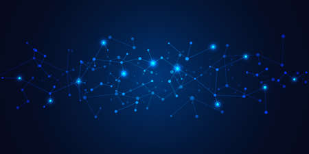Abstract technology background with molecular structures, genetic engineering, molecules DNA, neural...
