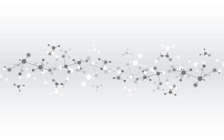 Molecular structure and genetic engineering, molecules DNA, neural network, scientific research. Abstract background for innovation technology, science, healthcare, and medicineのイラスト素材