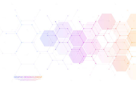 Abstract background and design element with hexagons pattern and geometric shapes for your draftingのイラスト素材