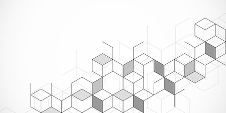 Abstract geometric background with isometric vector blocks, polygon shape patternのイラスト素材