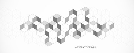 The graphic design elements with isometric shape blocks. Vector illustration of abstract geometric backgroundのイラスト素材