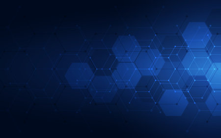 Illustration of geometric abstract background with hexagons pattern