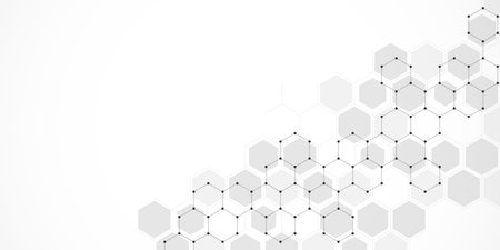 Abstract design element with geometric background of hexagons shape pattern