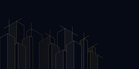 Architectural drawing with building constructionの写真素材