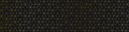 Abstract seamless pattern and geometric background with polygonal golden lines. Stylish texture for banner template or headerの写真素材