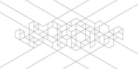 The graphic design elements with isometric shape blocks. Creative vector illustration of abstract geometric backgroundのイラスト素材
