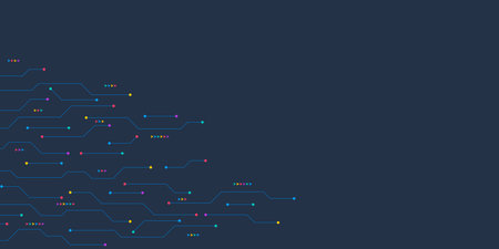 Circuit board texture with communication technology concept. Creative vector illustrationのイラスト素材