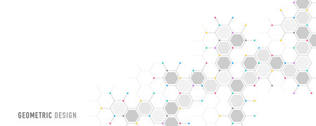 Genetic engineering and molecular structure, hexagon DNA network, science chemical and biotechnology...