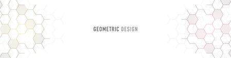 Abstract geometric background with hexagons shape pattern for banner or website header templateのイラスト素材
