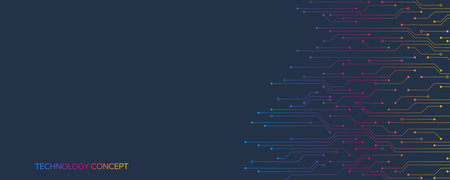 Circuit board texture with communication technology concept. Creative vector illustrationのイラスト素材