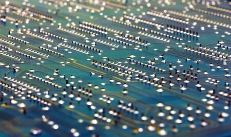 Circuit Board. The reverse side of the motherboard closeup.の写真素材